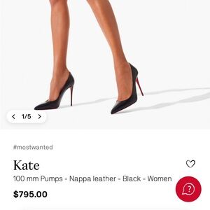 Louboutin Nappa Black Kate 100 pumps